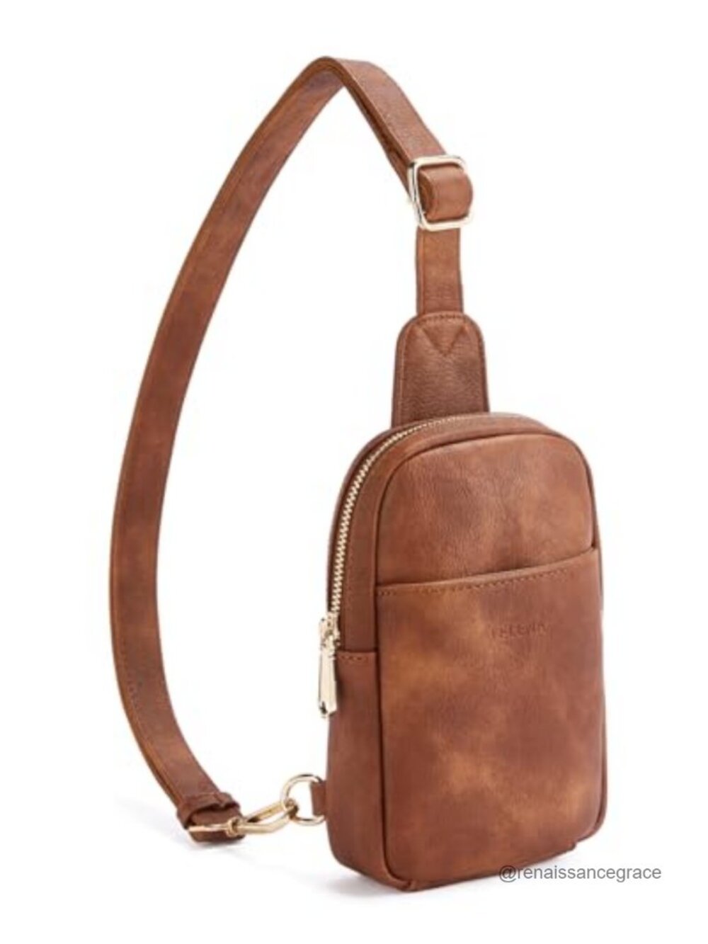 Faux Leather Crossbody Sling Bag for Women Adjustable Strap Travel Purse